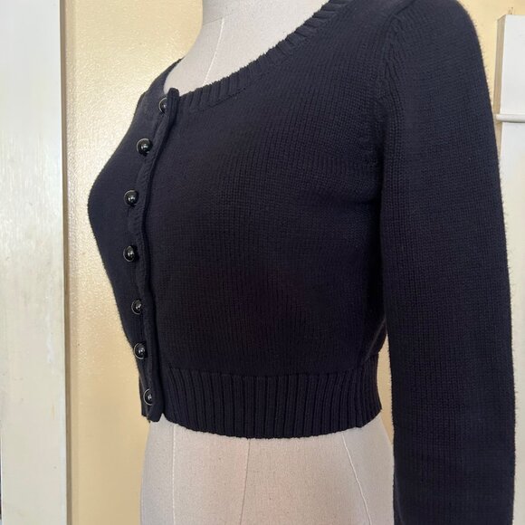 Vintage Betsey Johnson Skull Key Cropped Cardigan - Picture 5 of 10